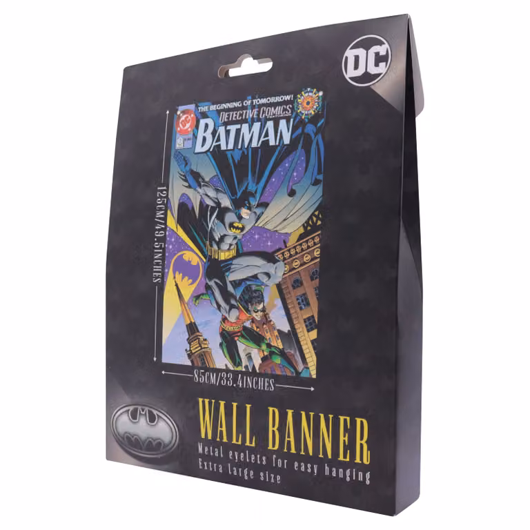 FaNaTtik Batman 85th Anniversary Multicolour Wall Banner, W: 125 cm, H: 85 cm
