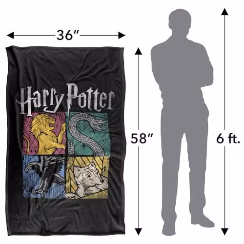 Warner Bros. Harry Potter House Squares Silky Touch Super Soft Fleece Throw Blanket, Multicolour – 4