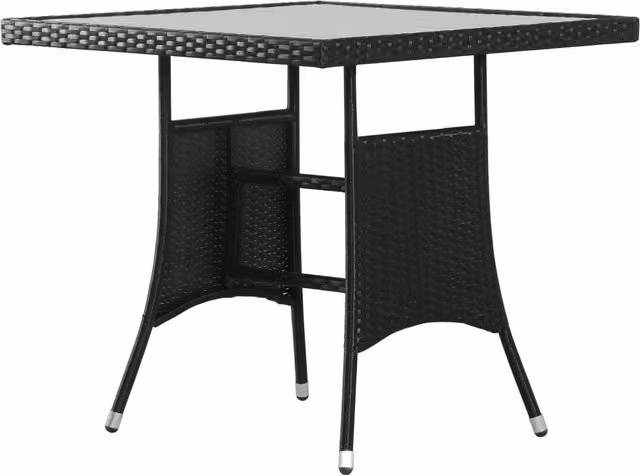 Berkfield Home Modern Black Poly Rattan Garden Table W/D/H: 80 x 80 x 74 cm – 1