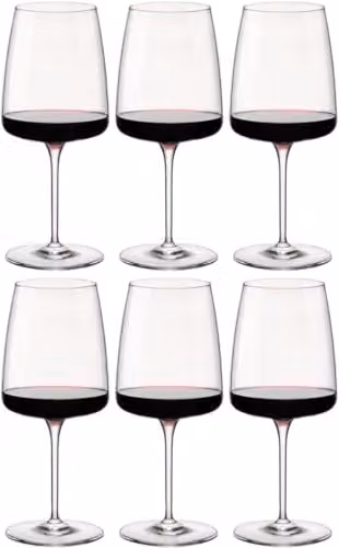Bormioli Rocco Nexo Gran Red Glass Wine Goblets, Pack of 6, 540 ml per glass