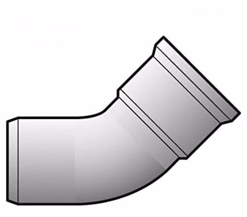 FloPlast Grey Plastic Underground Drain 45 Degree Bend with Single Socket, 110mm