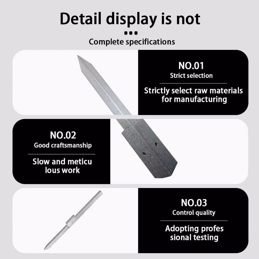 NESTLUNE 8-Pack Heavy Duty Steel Fence Post Repair Stakes Anchor Kit in Silver, H 120 cm x W 3.2 cm – 3