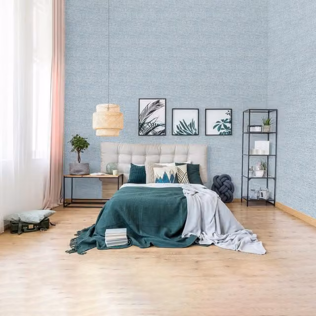 SK Filson Moroccan Abstract Washable Wallpaper in Blue and Grey