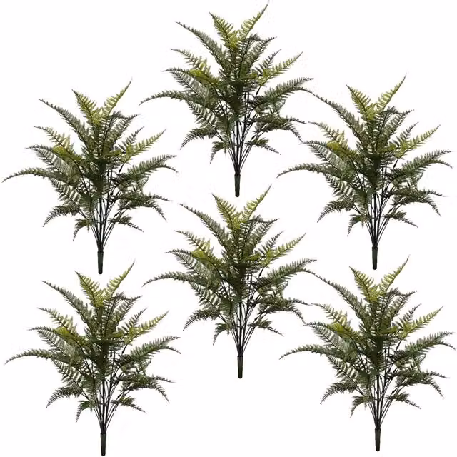 Leaf UK Pack of 6 Green Artificial Fern Foliage Branches, 78 cm Height