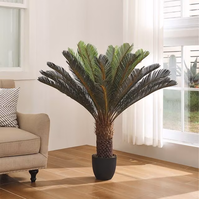 Komore Artificial Cycas Tabletop Tree in Pot, Green and Brown