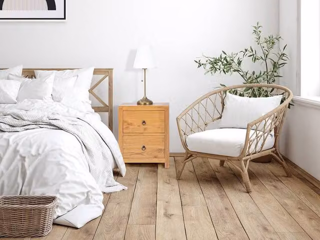 Vente-unique PILABO 2 Drawer Chest in Light Oak Mindi Wood