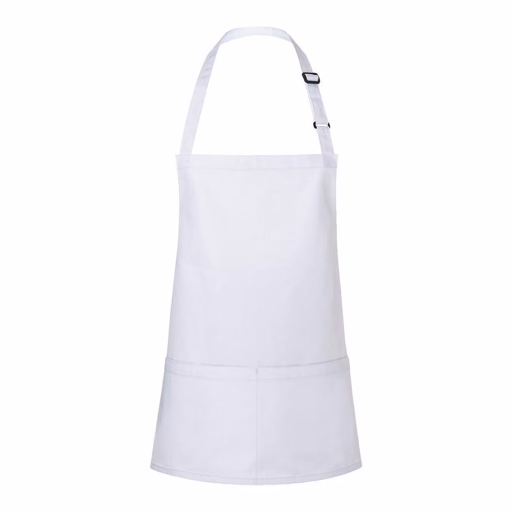 Karlowsky Short Pocket Bib Apron in White – 2