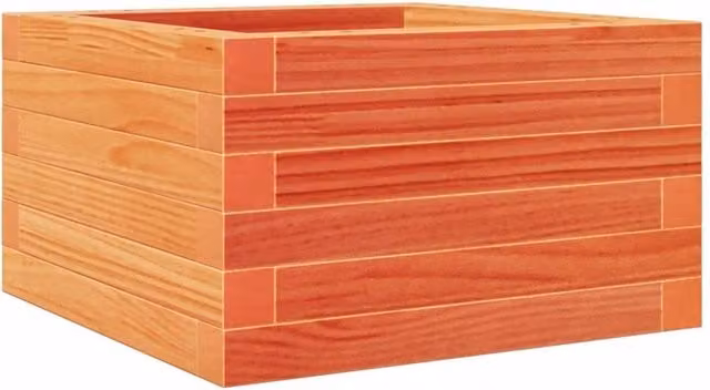 Berkfield Home Garden Planter Tub in Brown and Orange Solid Wood, W/D/H: 40 x 40 x 23 cm – 1