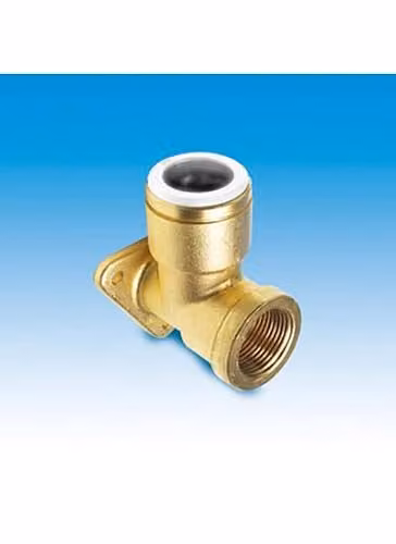 John Guest Speedfit Brass Back Plate Elbow 15mm x 1/2 inch, Gold – 1
