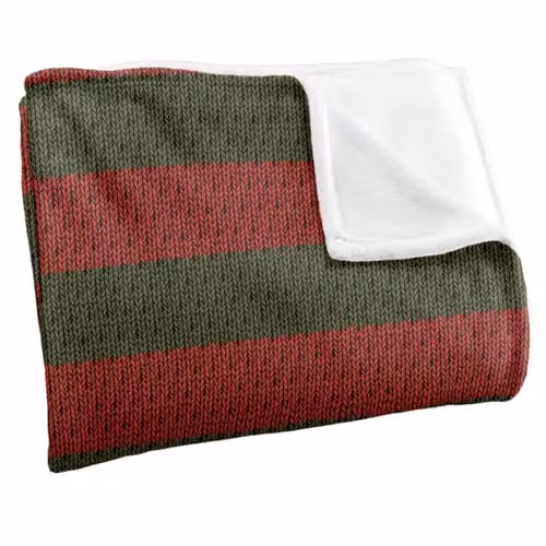 LOGOVISION Nightmare On Elm Street Freddy Sweater Pattern Super Soft Fleece Throw Blanket, Multicolour, W: 91 cm, D: 147 cm – 3