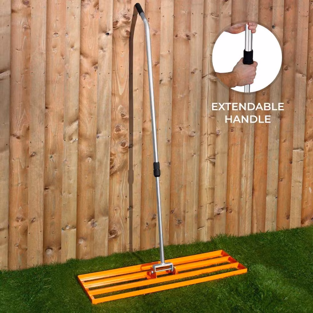 T-Mech Lawn Leveller Rake in Orange with Extendable Handle – 2