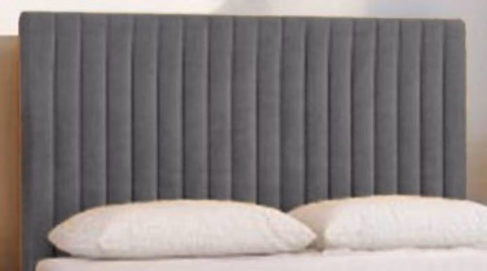 Knight Sleep Emily No Draw Divan Bed Base with Headboard in Mid Grey Plush Velvet, Super King, W: 200 cm x D: 200 cm – 2