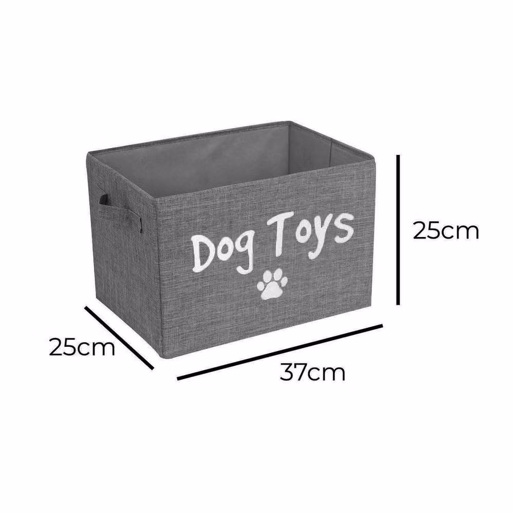 Kelvenix Folding Pet Toy Storage Bin Dog Basket in Grey – 2