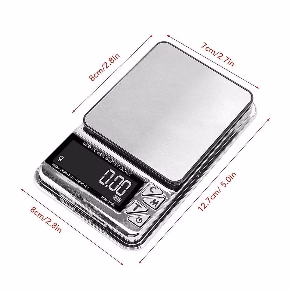NESTLUNE High-Precision Digital Scale with Digital Display in Silver, 500g Capacity, W/D/H: 100 x 100 x 100 cm – 2