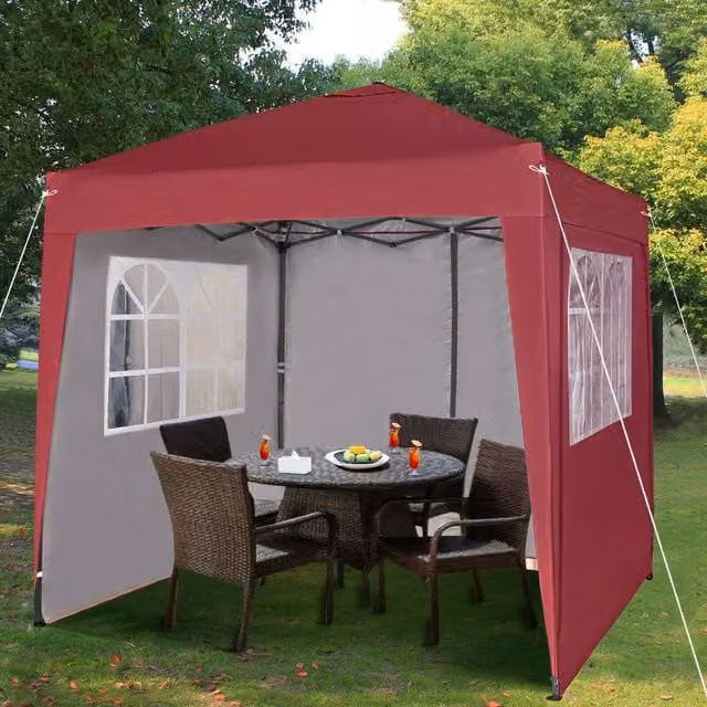 MCC Direct Red Pop Up Gazebo with Removable Sides and Storage Bag, W/D/H: 200 x 200 x 205 cm – 1