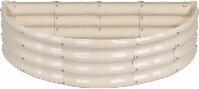 Harbour Housewares Galvanised Steel Raised Garden Bed in White, W/D/H: 120 x 60 x 60 cm