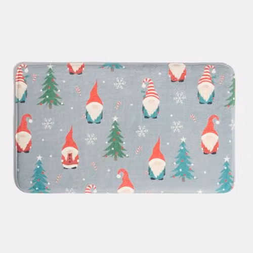 OHS Christmas Gonk Embossed Foam Bath Mat, Grey, W: 75 cm, D: 45 cm – 2