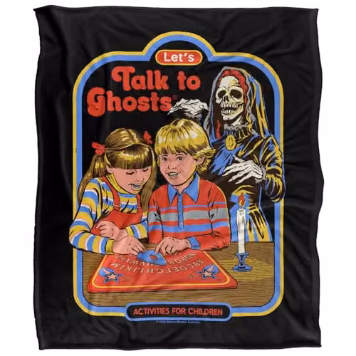 Steven Rhodes Let's Talk To Ghosts Multicolour Super Soft Fleece Throw Blanket W/D/H: 152 x 127 cm – 5