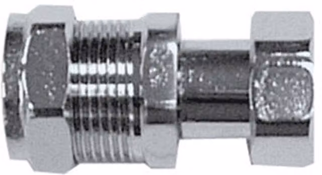 PrimaPlus Chrome Compression Straight Tap Connector 22mm x 3/4" Grey, Pack of 10