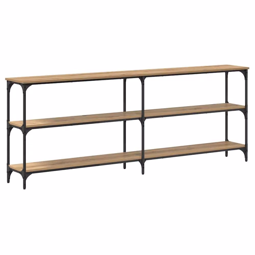 Berkfield Home Artisan Oak Console Table in Brown, W/D/H: 200 x 29 x 75 cm – 2