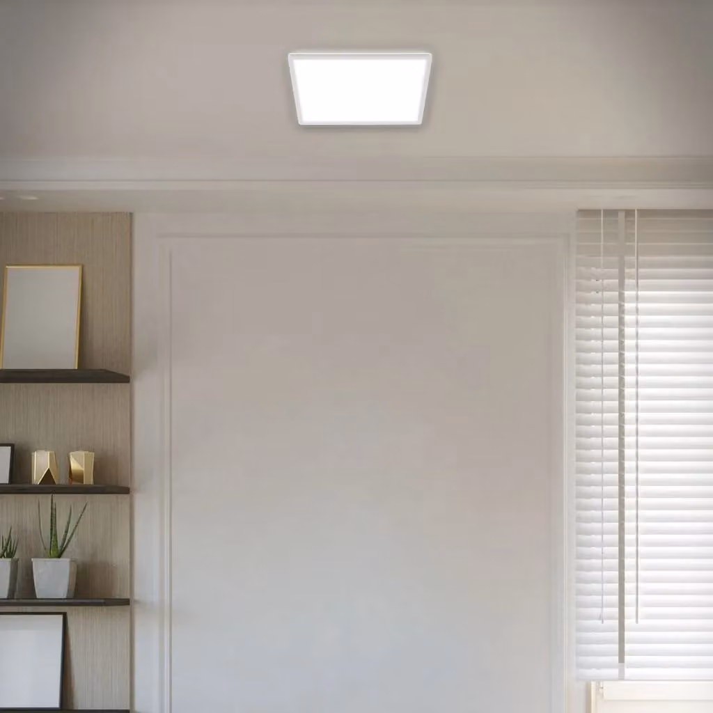 Briloner Ultraslim Square LED Ceiling Panel, 18W, 2400 Lumens, 4000K, White, W: 29.3 cm – 5