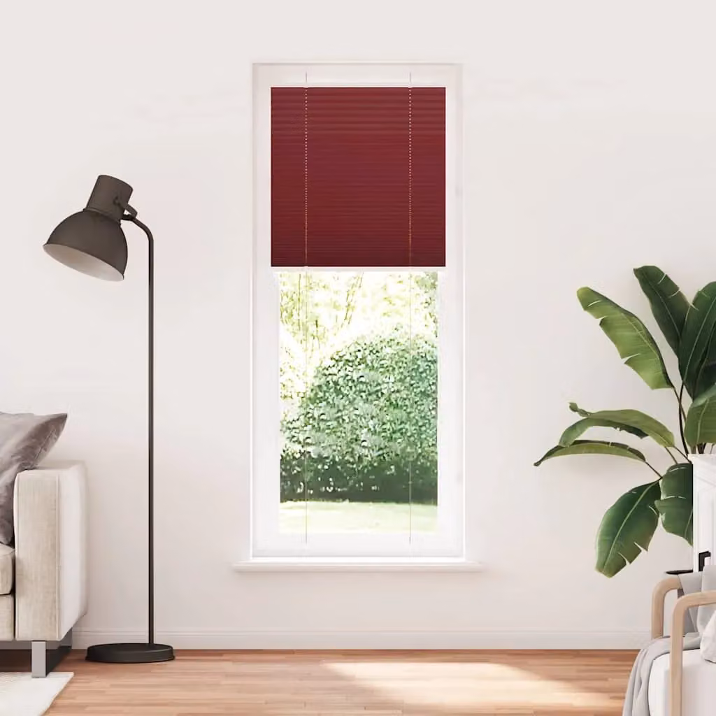Berkfield Home Single Pleat Corded Blind in Bordeaux Red, W: 80 cm, H: 200 cm – 2