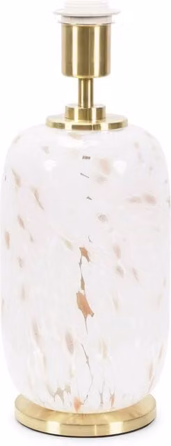 ValueLights India White Confetti Glass Rounded Table Lamp Base