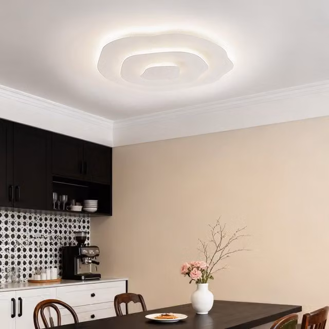 Livingandhome 50W LED multi-layered ring ceiling light in white