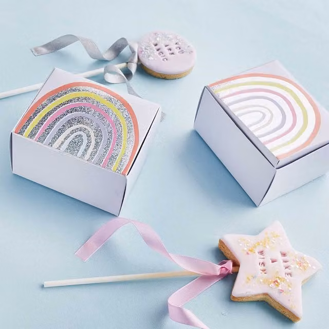 Club Green Rainbow Mini Cake Boxes, Pack of 10, Multicolour Paper