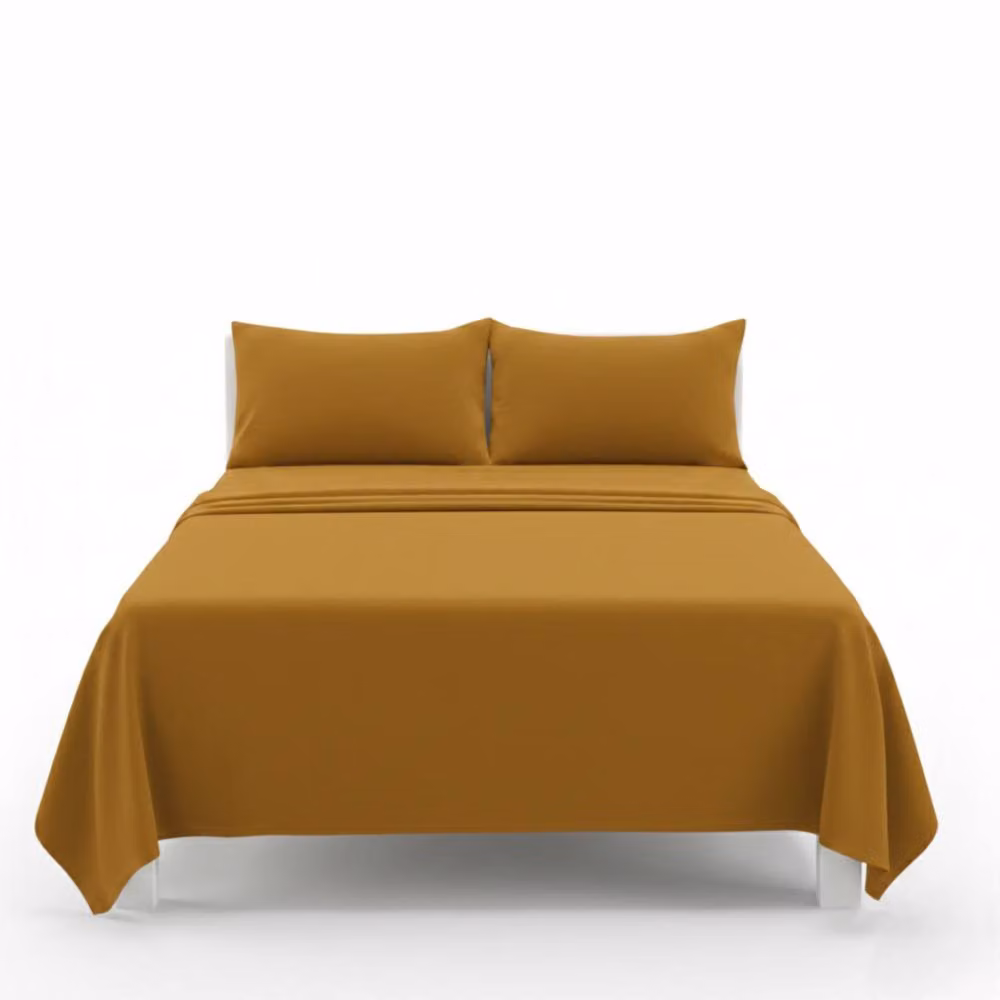 Snug City Easy Care Polycotton Flat Bed Sheet in Yellow, Super King – 2