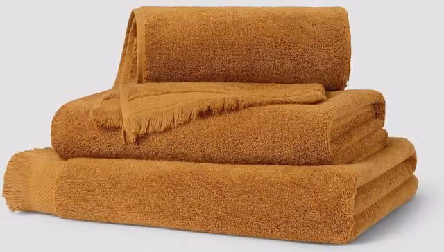 Piglet In Bed Fluffy Pure Cotton Terry Fringed Towel in Beige/Brown