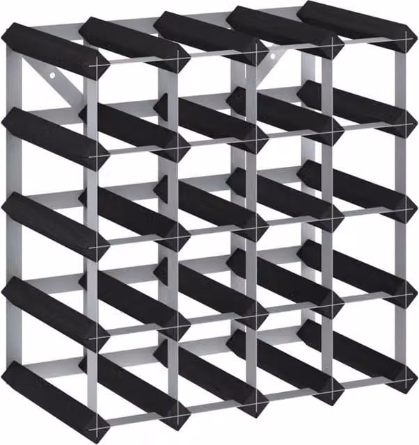 Berkfield Home Rustic Black Solid Pine Wood Wall Mounted Wine Rack for 20 Bottles – 1