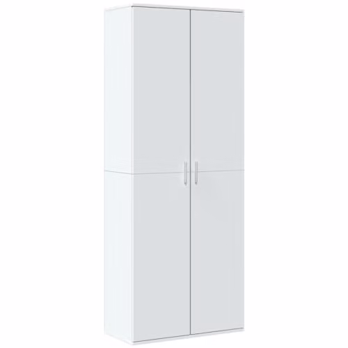 vidaXL Modern White Highboard Cabinet with Hinged Doors and Internal Shelves, W/D/H: 70 x 35 x 180 cm