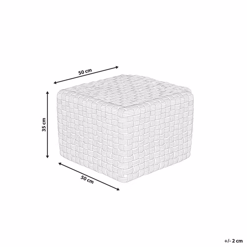 Wyld and Coco Green Handwoven Weatherproof Garden Pouffe, W/D/H: 50 x 50 x 50 cm – 2