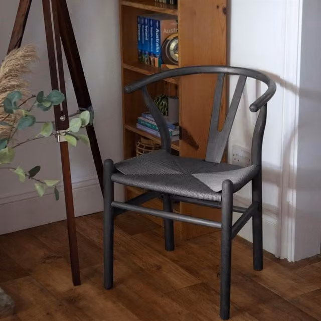 Nicholas Winter Set of 6 Black Scandinavian Style Beech Wood Dining Chairs