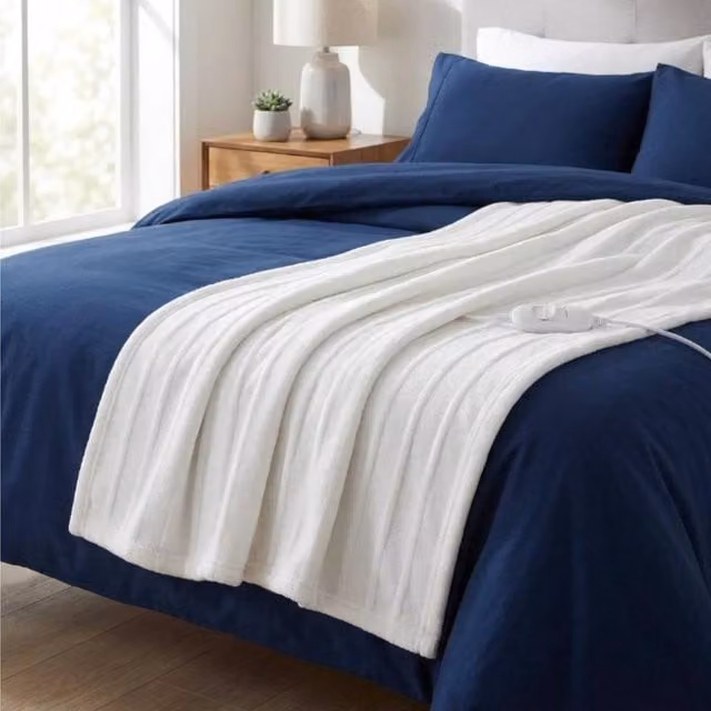 Garden Greatness Double Electric Heated Blanket in White and Multicolour with Overheating Protection