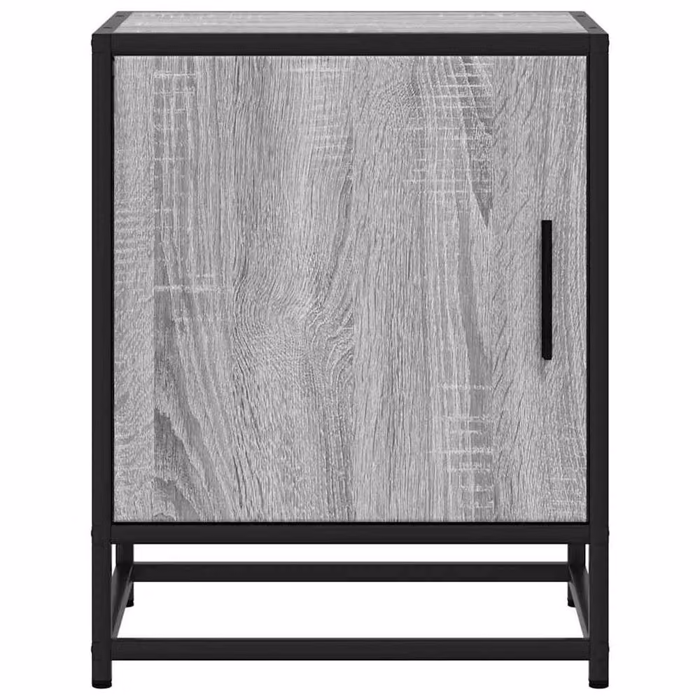 Berkfield Home Grey Sonoma Bedside Cabinet in Engineered Wood and Metal, W/D/H: 40 x 31 x 50 cm – 5