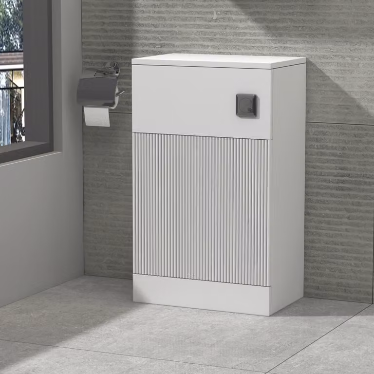 Royal Bathrooms Evora Matt White Fluted Back To Wall WC Toilet Unit Width: 50 cm
