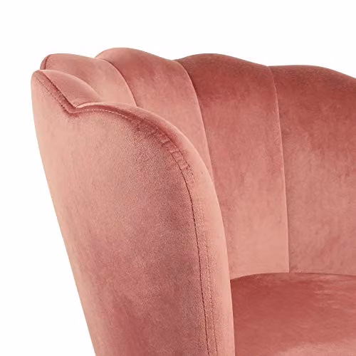 Genesis Flora Velvet Accent Tub Chair with Petal Back and Gold Metal Legs in Dusty Pink – 3