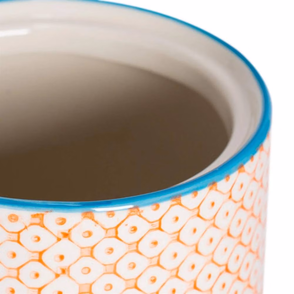 Havendro Hand-Printed Japanese Ceramic Kitchen Canister, Orange, 1 l – 2