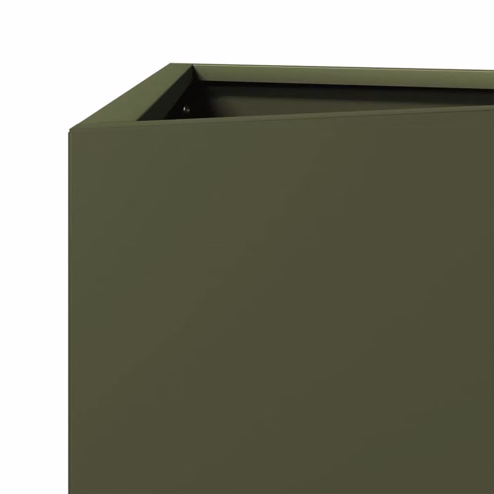 Berkfield Home Steel Garden Planter Tub in Green, W/D/H: 50 x 43 x 75 cm – 5