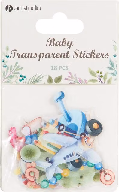 Artstudio Pack of 18 Multicolour Transparent Stickers for Children