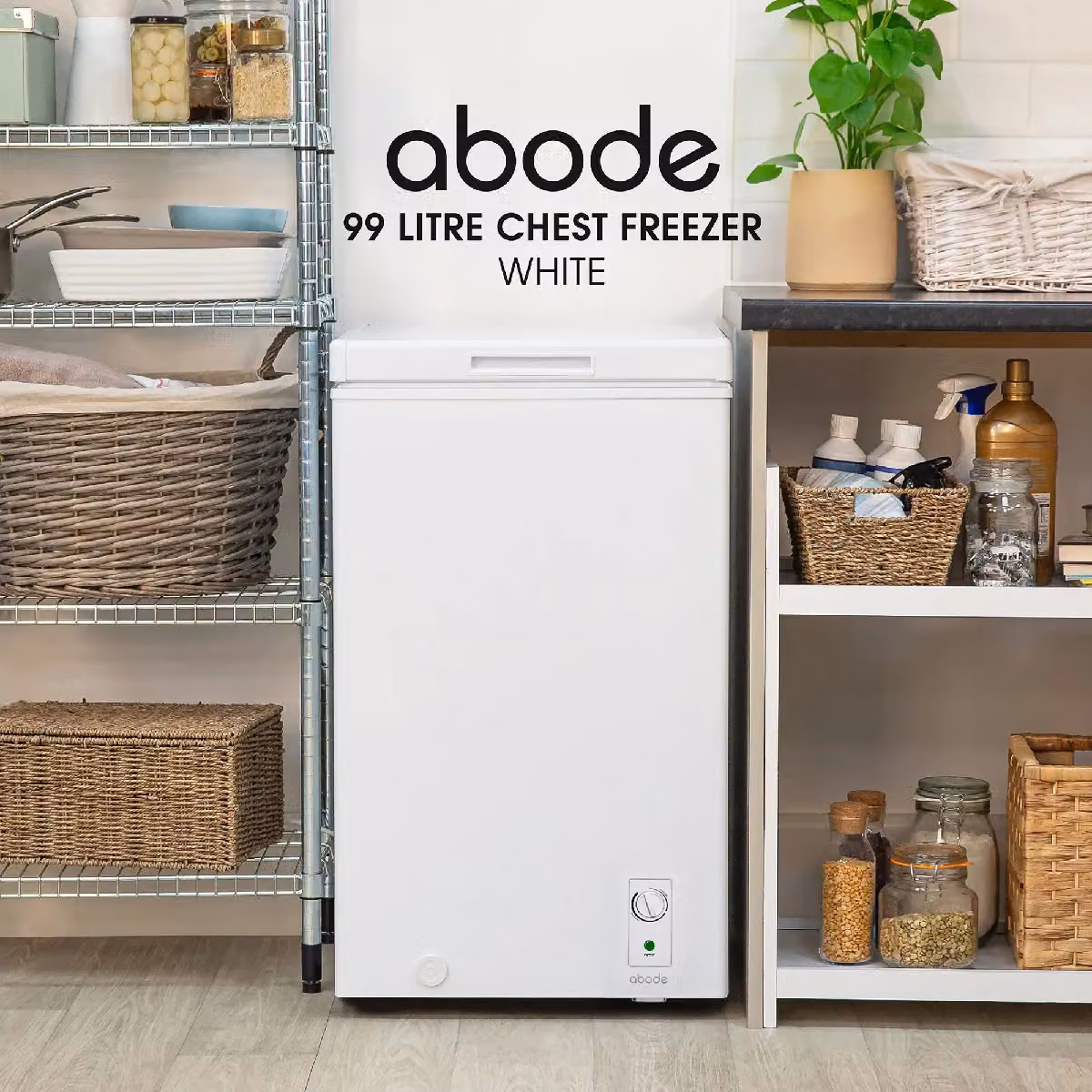 Abode 99L Freestanding Chest Freezer in White – 2