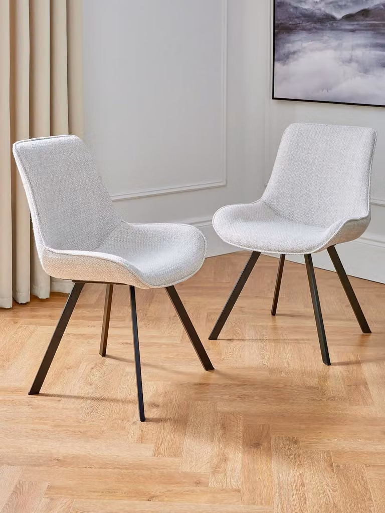 The Very Collection Scandinavian Fabric Chairs in Grey and Black