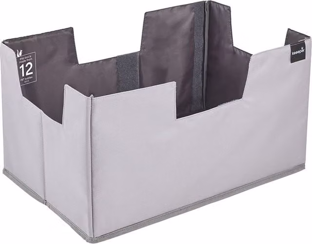 Keeeper Neo Foldable Shopping Organiser Bag with Handles, Grey/Anthracite, 39 L