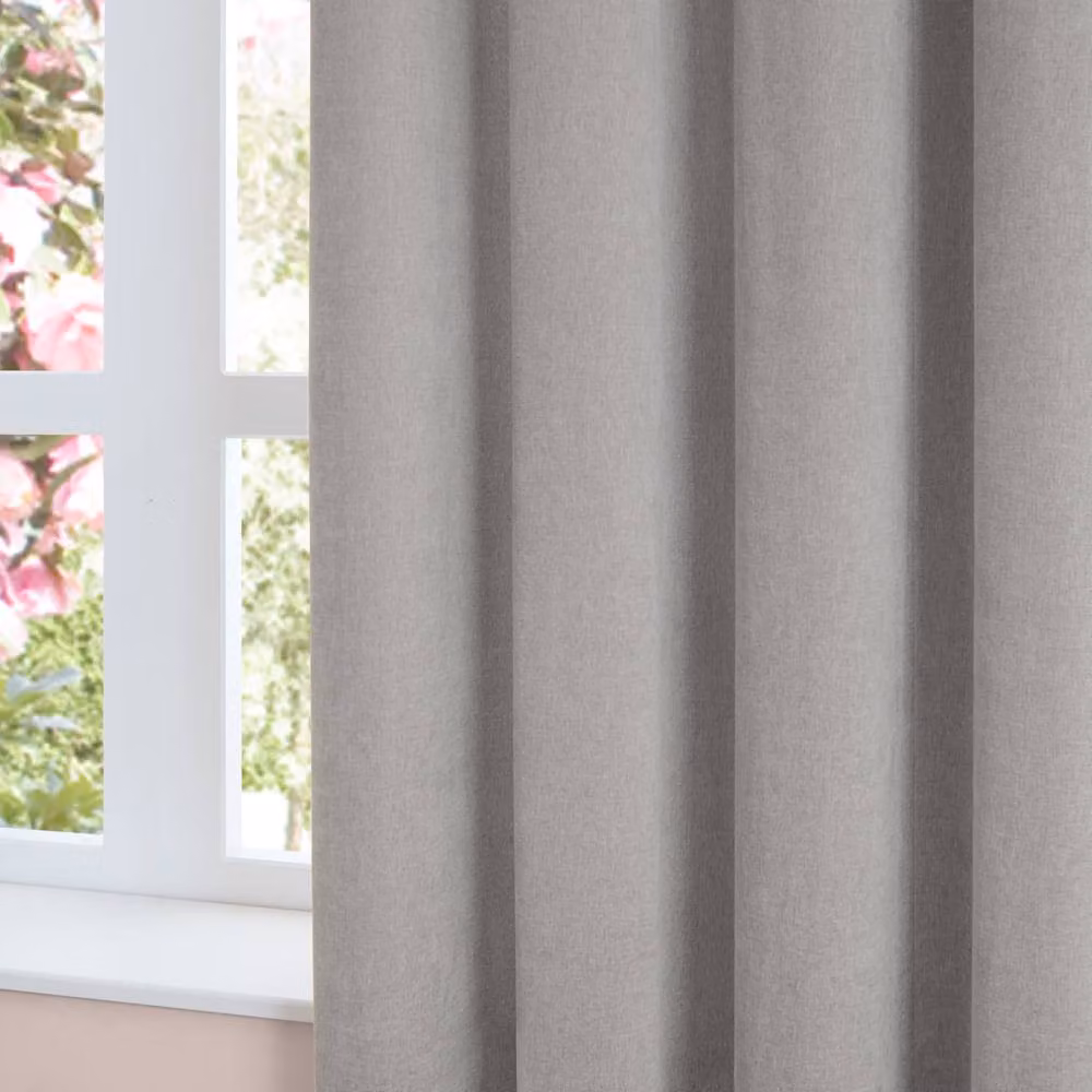 Furn Soft Chenille Blackout Eyelet Curtains in Silver, Width: 168 cm, Drop: 183 cm – 3