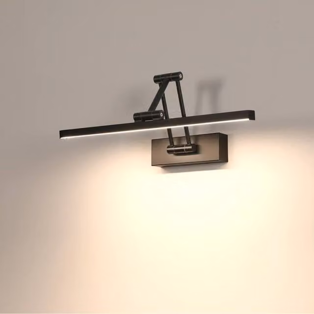 Pheashine Black Adjustable Foldable LED Vanity Light, 9W 4500K Neutral White, Width: 40 cm
