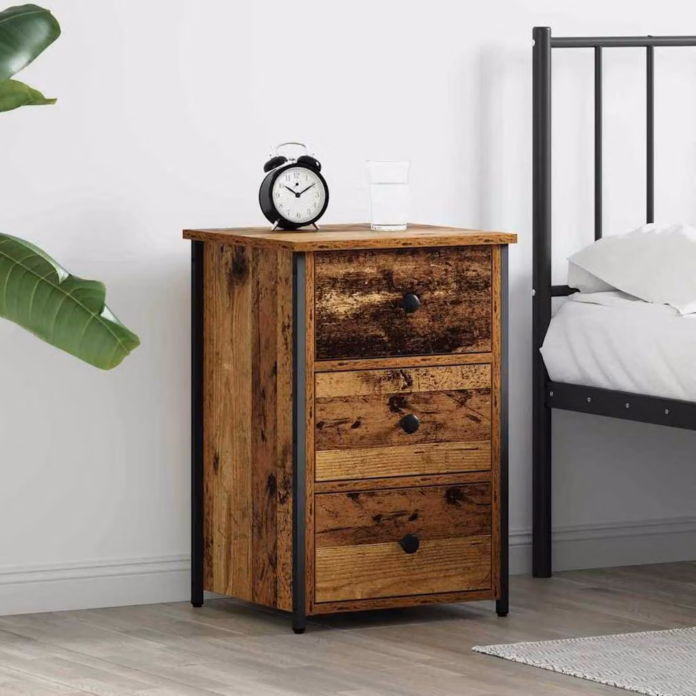Berkfield Home Old Wood Industrial Table in Brown – 2