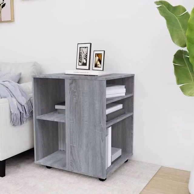 Berkfield Home Rolling Cabinet in Grey Sonoma, W/D/H: 60 x 53 x 72 cm – 1
