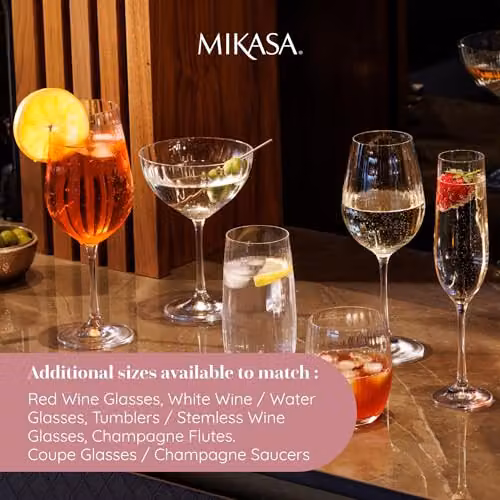 Mikasa Treviso Geometric Crystal Highball Tumbler Glasses, Set of 4, 400ml, Transparent – 3